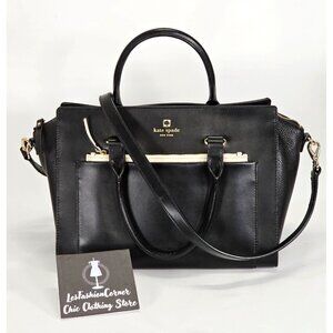 Kate Spade Women's Black Leather Mini Bernadine Hadley Street Satchel Handbag